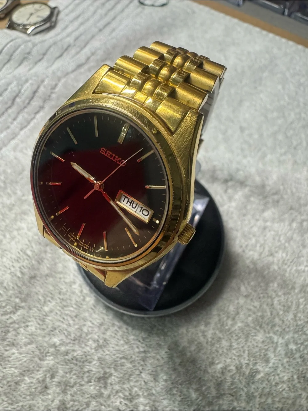 Seiko Gold-Tone Bracelet Watch with Black Dial